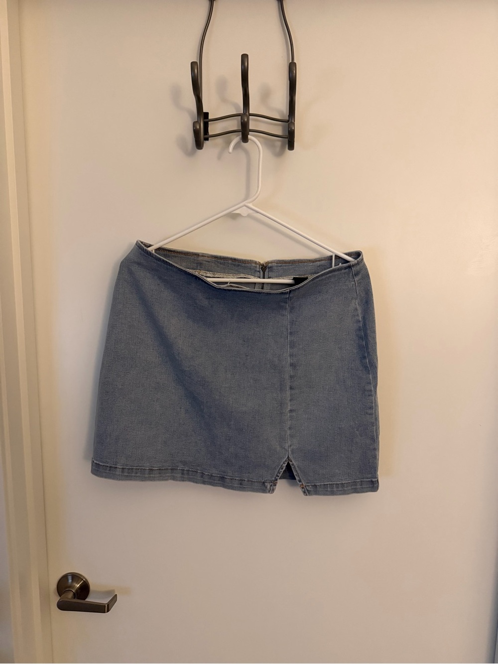 wild fable Light Blue Denim Mini Skirt with Front Notch